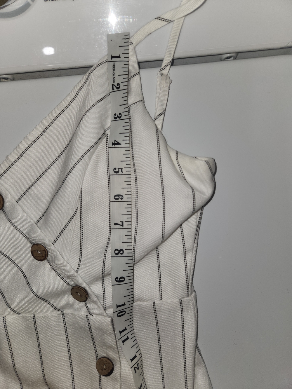 Ardene White Striped Button-Front Midi Dress - Picture 10 of 10